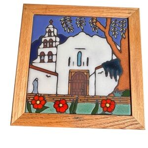 Pacific Blue Tile Mission San Diego De Alcala Framed